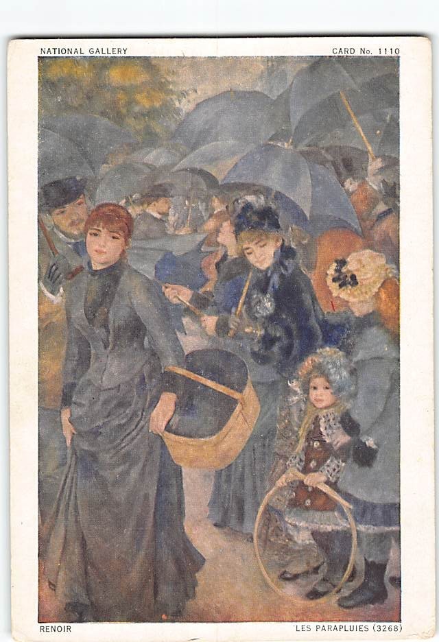 Postcard The Umbrellas Painting by Pierre-Auguste Renoir