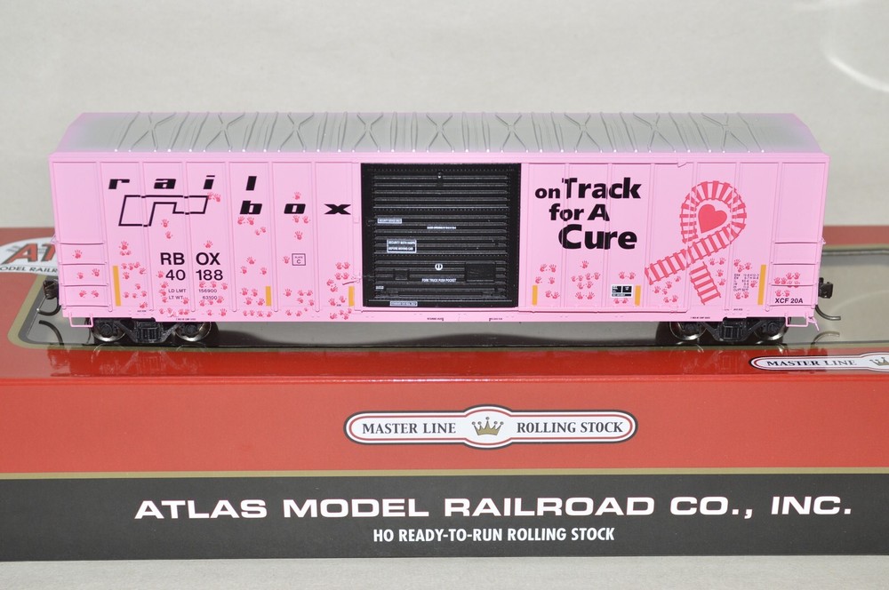 HO Atlas TTX Trailer Train Railbox 50' FMC 5077 box car PINK On Track Cure HANDS