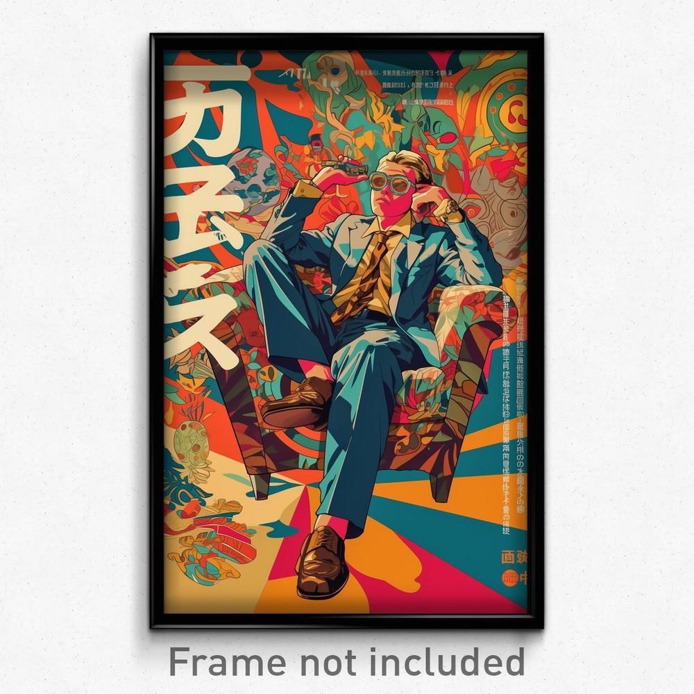 Impatient Man in Colorful Tight Shirt Chinese Movie Poster Print