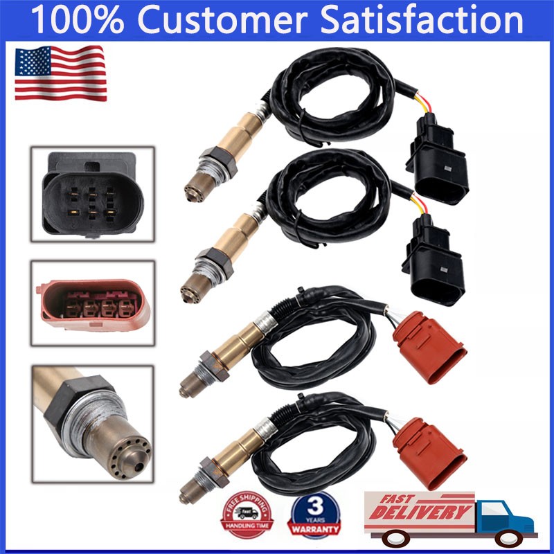 Set of 4 Oxygen Sensor Up+Down For 2004 2005 2006 Audi A8 Quattro 4.2L V8 4172CC