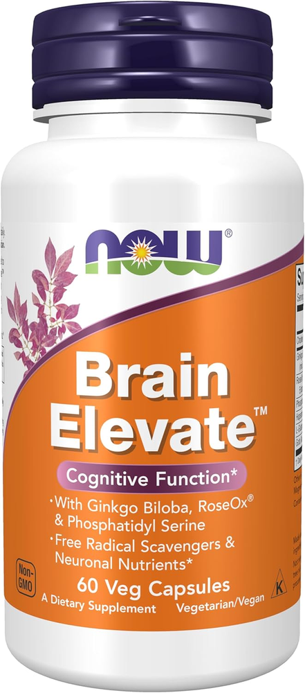 Supplements, Brain Elevate™, Featuring Ginkgo Biloba, Roseox® and Phosphatidyl S