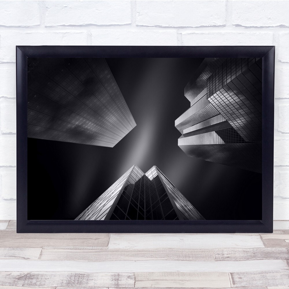 Building Immeuble City Cityscape Dark Sombre Skyward Sky Ciel Wall Art Print