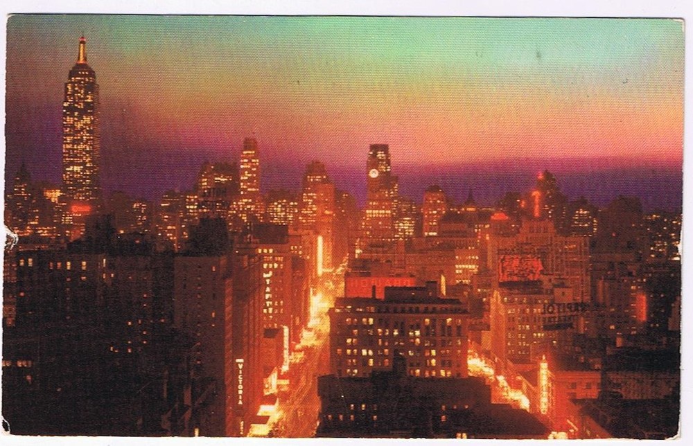 Postcard New York City NY Broadway & 7th Avenue Toward Times Square