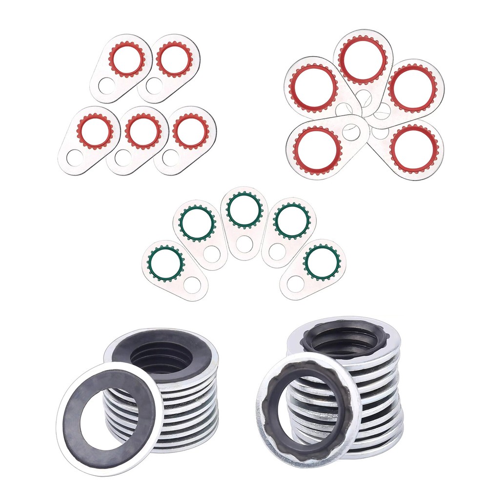 60Pcs 9-Size AC Compressor Gasket Seals Washer Kit for Air Conditioning Systems