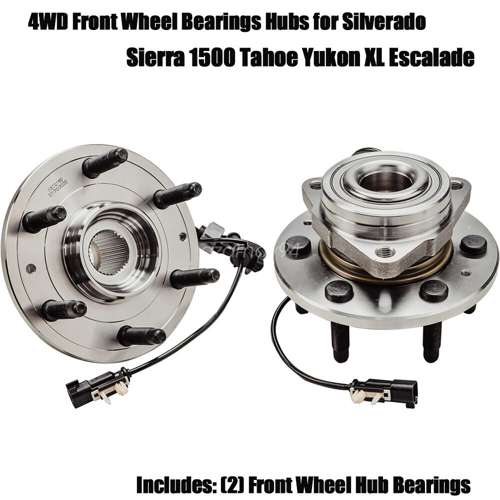 4WD Front Wheel Bearings Hubs for Silverado Sierra 1500 Tahoe Yukon XL Escalade