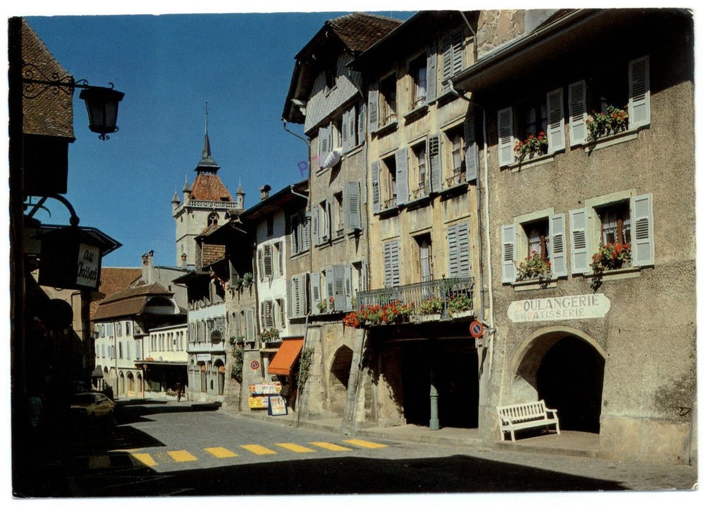 Grand-Rue Estavayer-le-lac Switzerland vintage postcard sku877