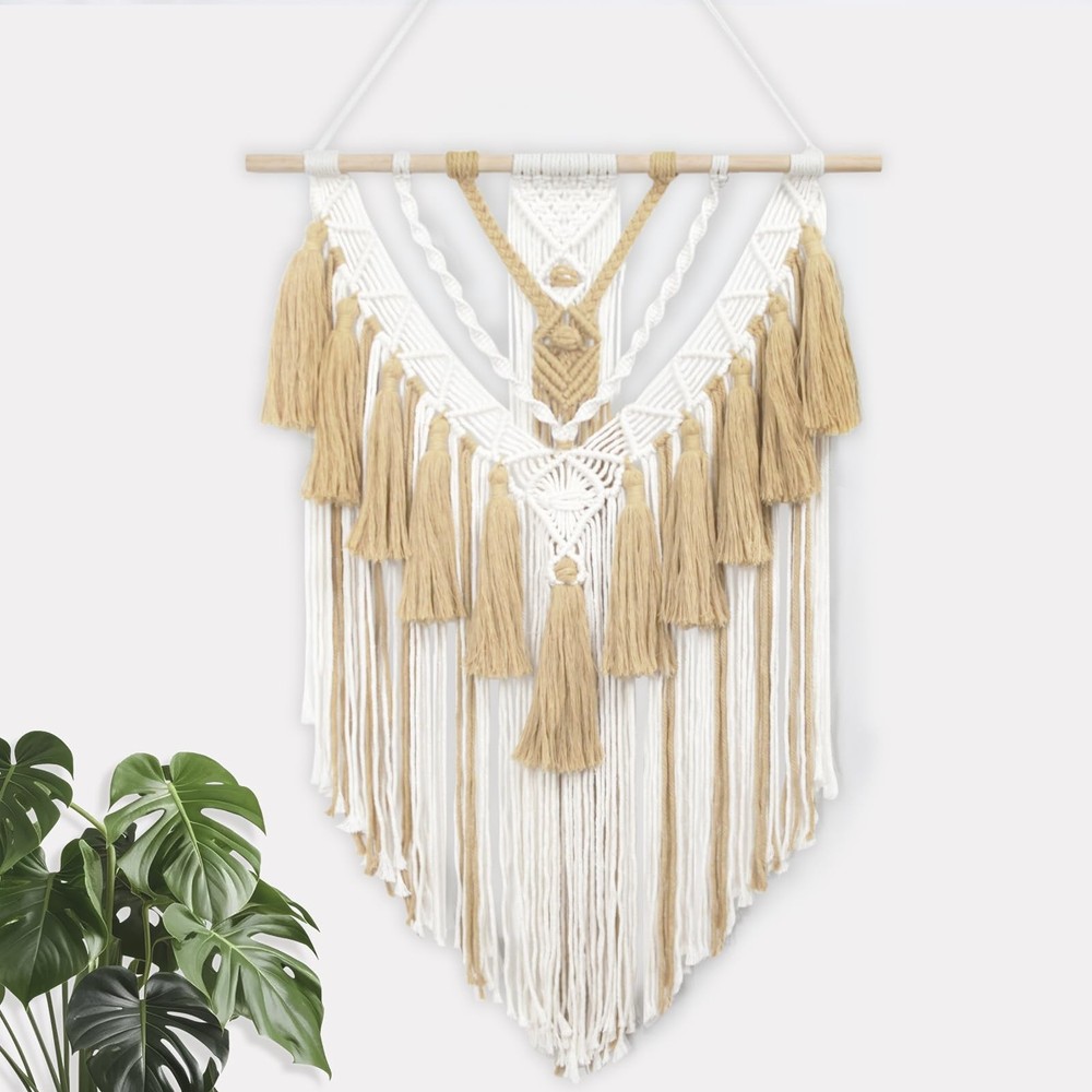 Macrame Wall Hanging Large Boho Tapestry Cotton 43x32in Bedroom Decor Art