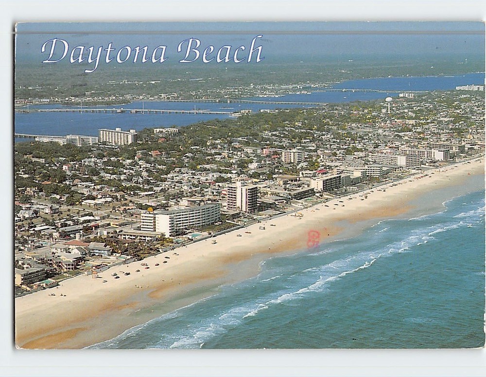 Postcard Aerial View Daytona Beach Florida USA