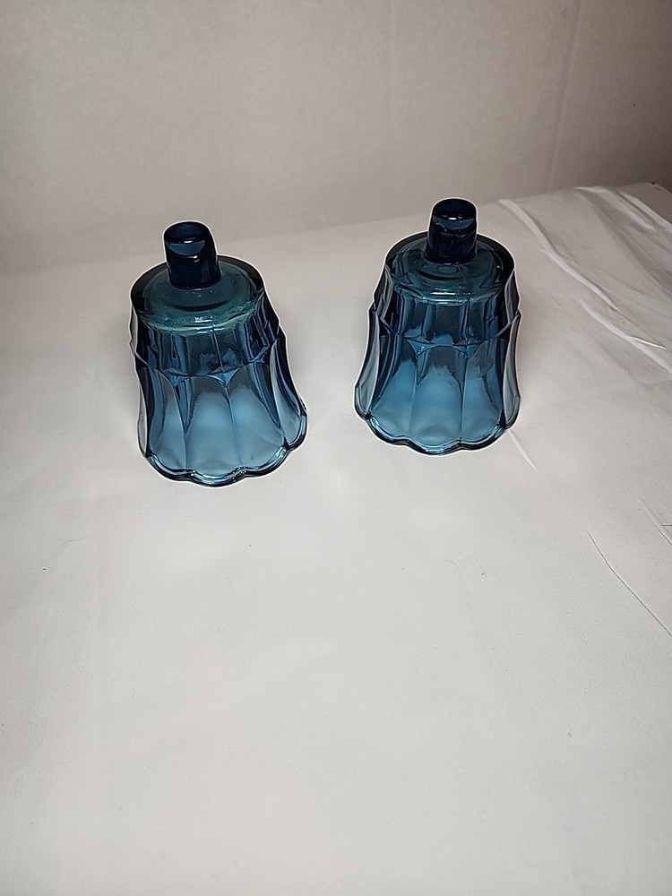 2 x HOMCO 1190-2BD STARLIGHT BLUE Tulip PEG Votive Cup Candle Holder