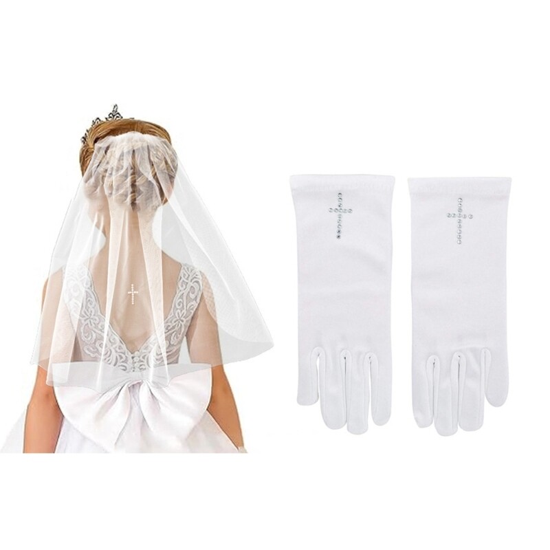 Elegant Rhinestone Cross Embroidered Vintage Bridal Head Veils