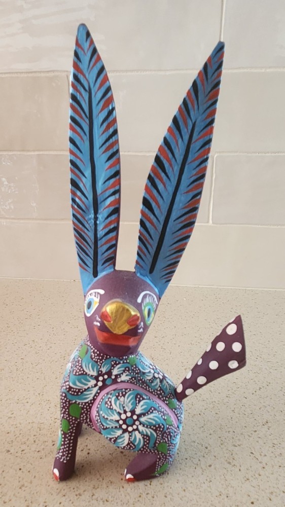 Alebrije Dog or Rabbit Hand-carved Hand-painted Wood Oaxaca Mexico Folk Art