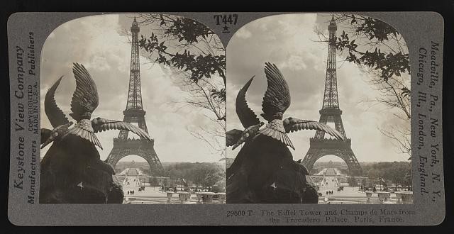 The Eiffel Tower and Champs de Mars from the Trocadero Palace, Paris, France