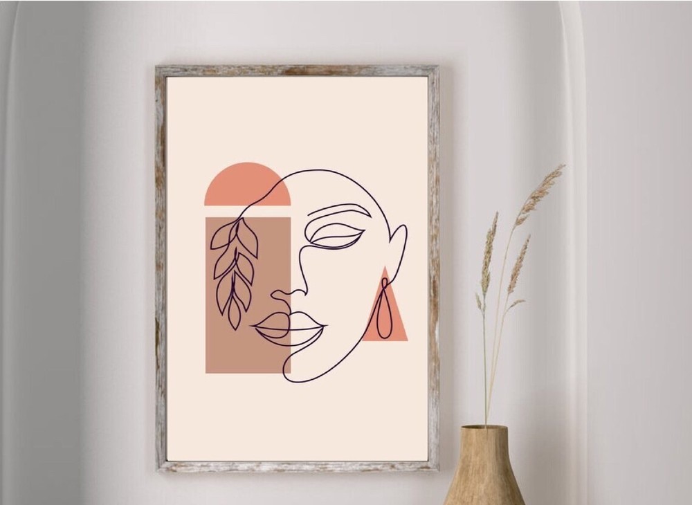 Abstract Boho Line Art Poster in Premium Quality Available in Multiple Sizes for Stylish Home Decor-image