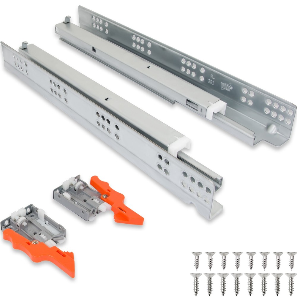 Undermount Drawer Slide Soft Close Concealed 12 15 18 21 inch For 3/4