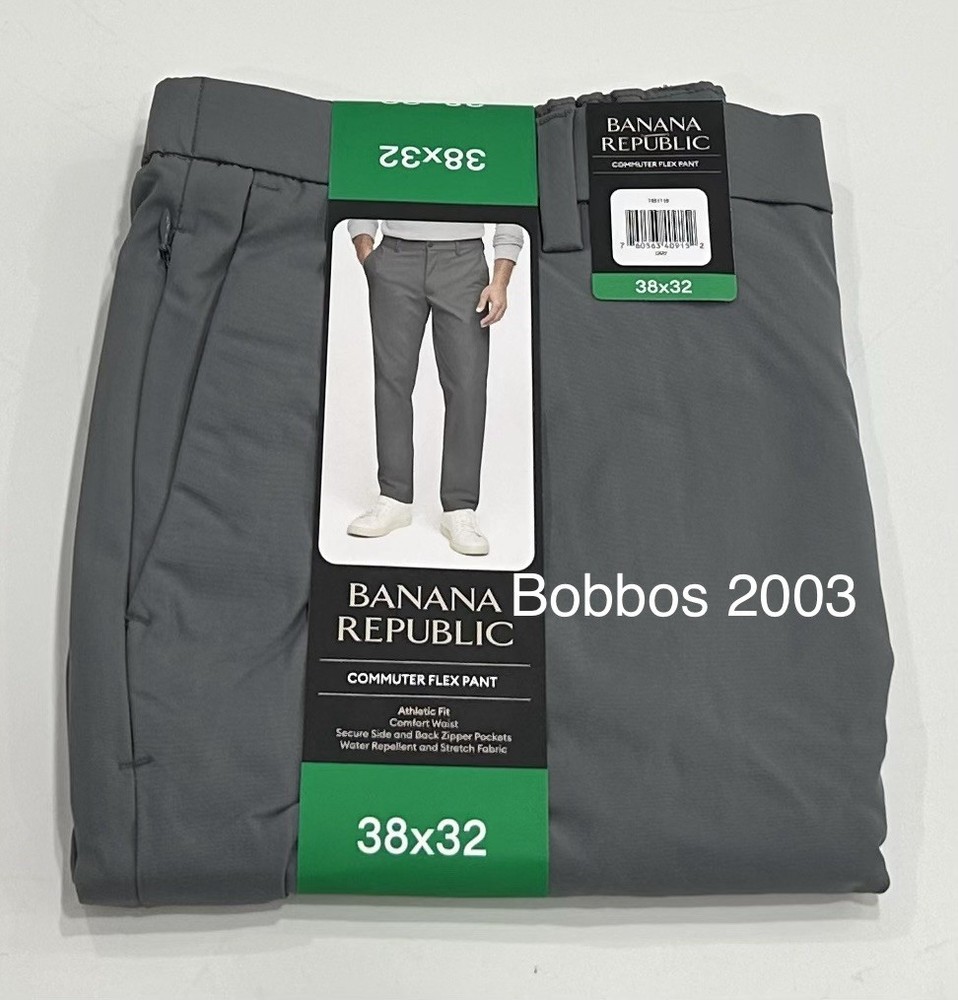 Banana Republic Men's Commuter Flex Pants, Gray, Size 38X32