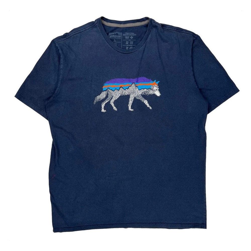 Patagonia Graphic T-Shirt - Large Blue Cotton