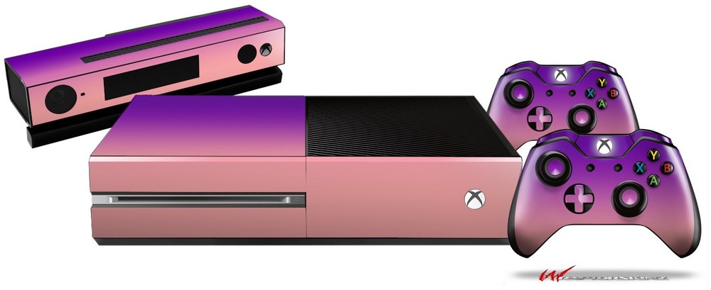 Smooth Fades Pink Purple Skin Set fits XBOX One Console Controllers