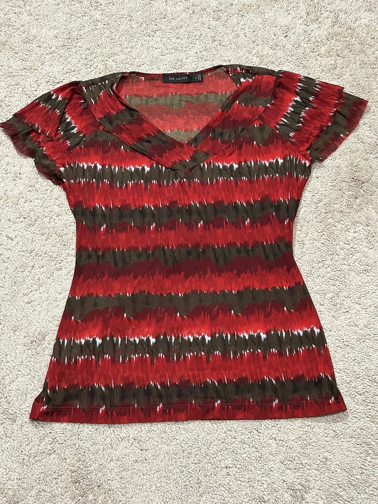 Limited Womens Shirt Size Small Multicolor Print Lightweight Dressy