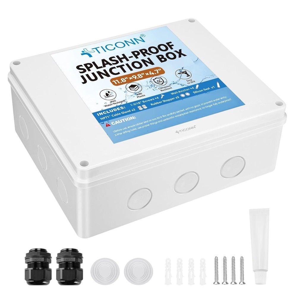 Electrical Junction Box, IP65 Splash-Proof ABS Plastic Project Box Electrical En-image