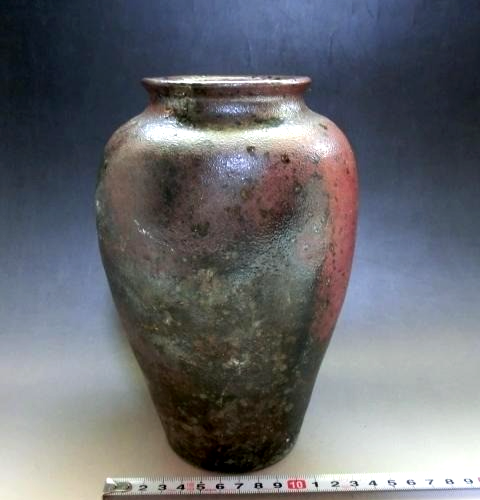 Pottery 8.2 in Jar Bizen Ware Flower Vase Edo 19Th C Japanese Antique