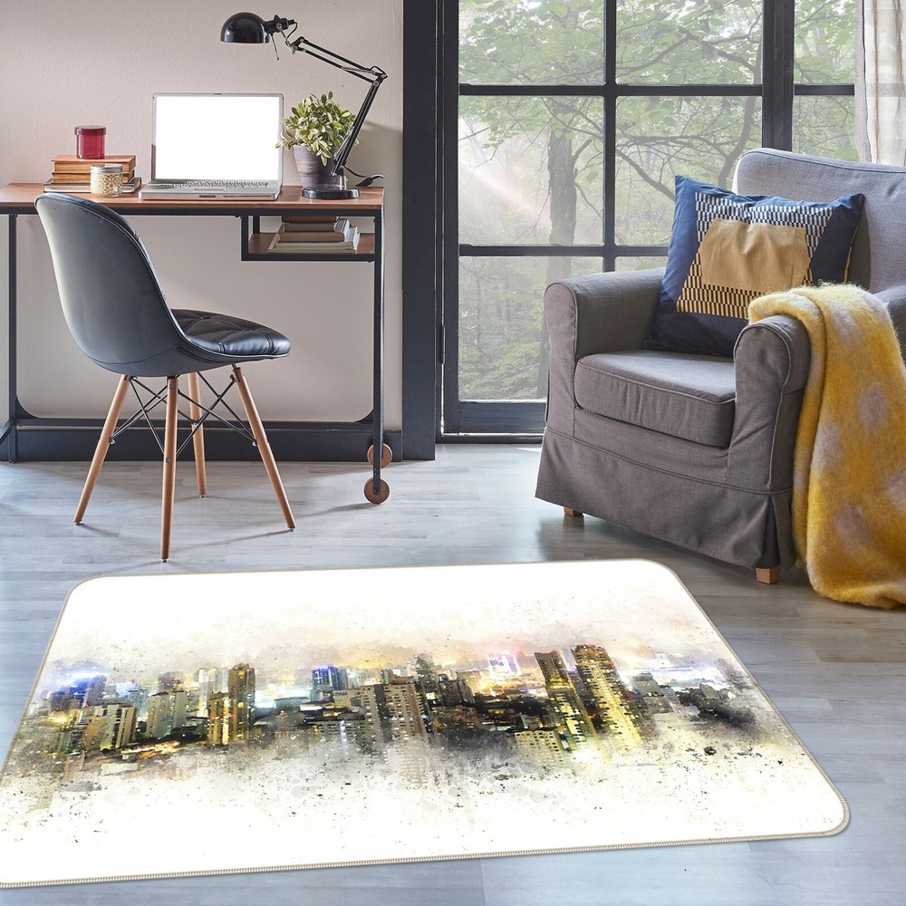 3D Watercolor Art City ZHUC452 Game Non Slip Carpet Mat Photo Carpet Amy