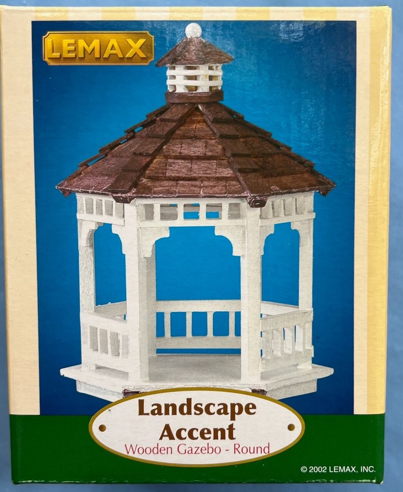 Lemax Christmas Village Wooden Gazebo Holiday Decor Landscape Accent New-image