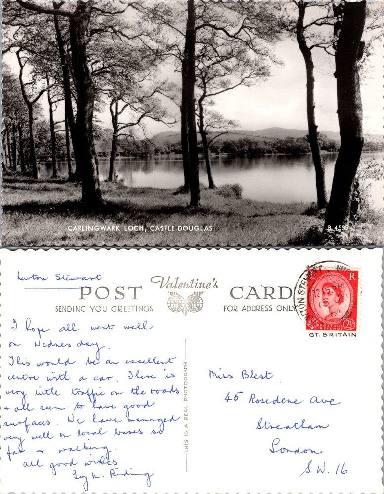 RPPC Carlingwark Loch Castle Douglas Photo Postcard