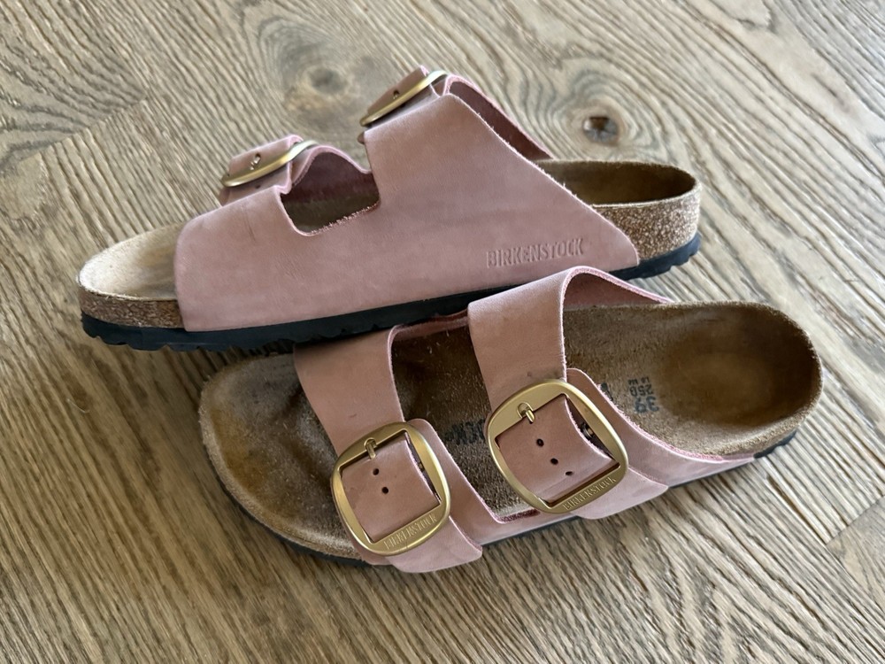 Birkenstock Arizona Big Buckle Pink Rose Gold Sandals EU 39 US 8-8.5