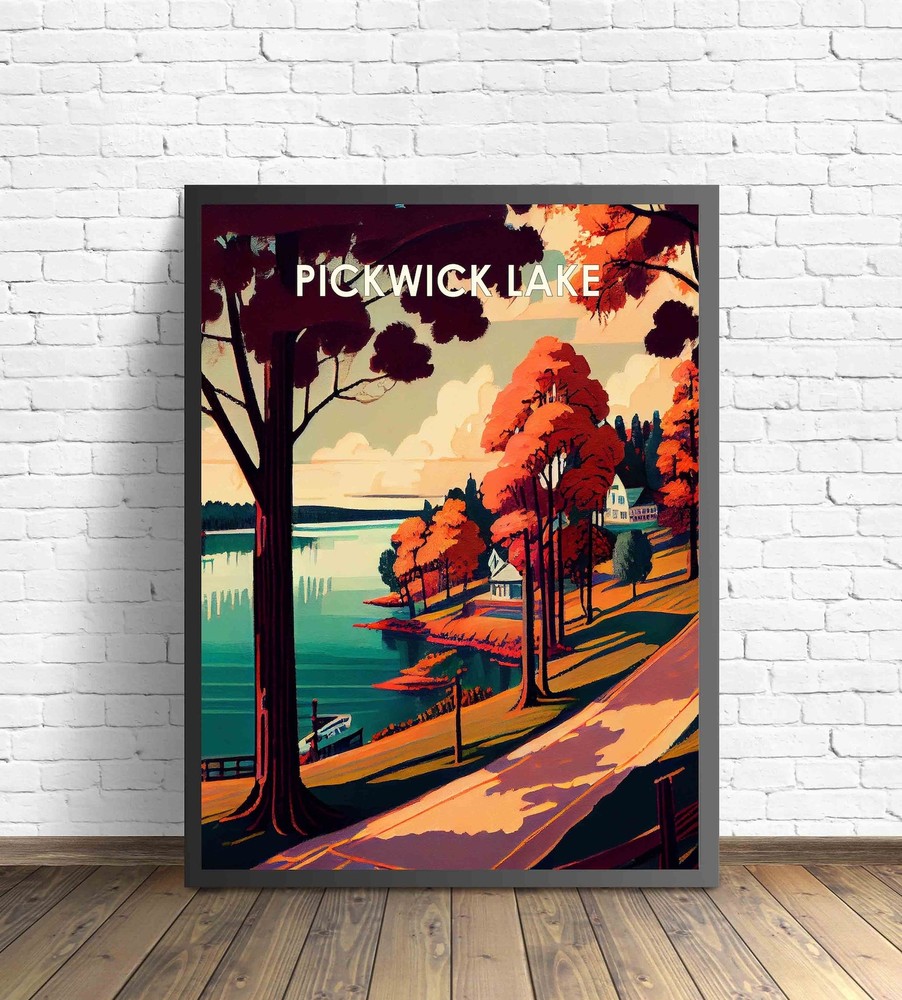 Pickwick Lake Alabama Retro Art Print Pickwick Lake Alabama Wall Art