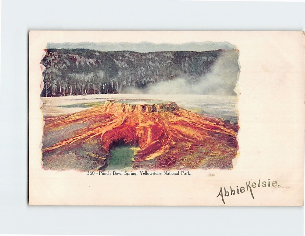 Postcard Punch Bowl Spring Yellowstone National Park Wyoming USA