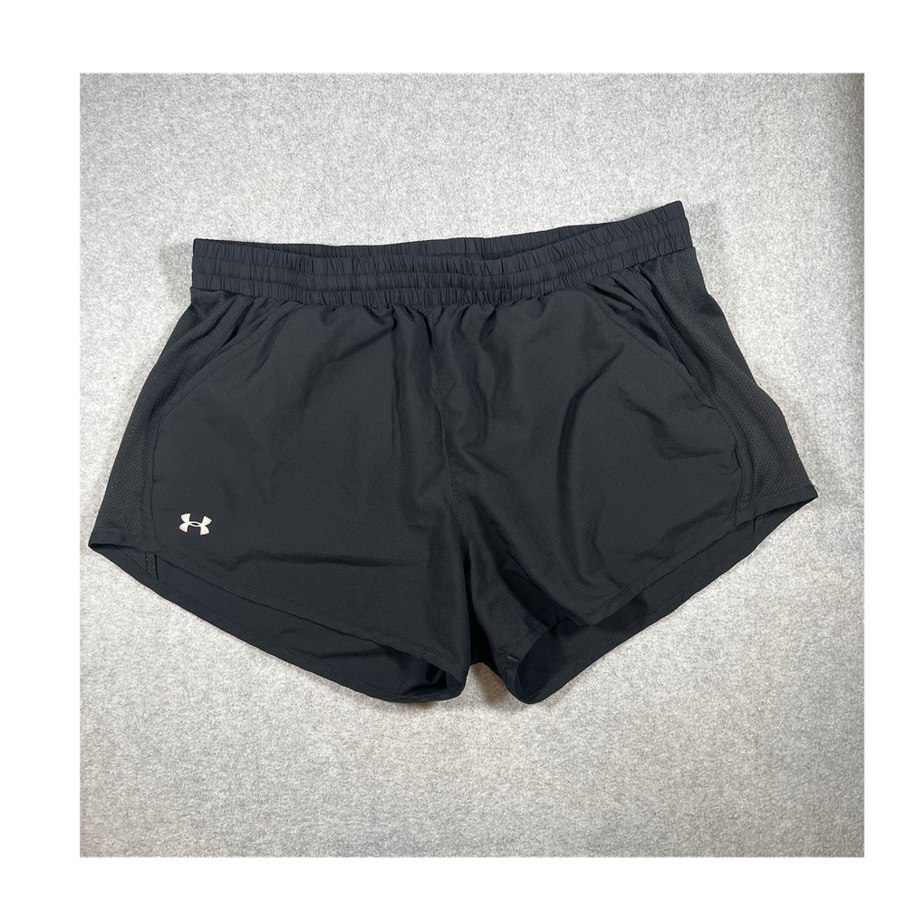 Under Armour HeatGear Black Running Shorts Women’s Medium Lined Athletic