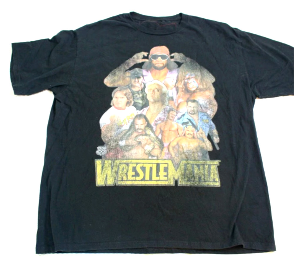 VTG WRESTLEMANIA T-SHIRT Randy Savage Rick Flair Macho Man Stone Cold Legends L