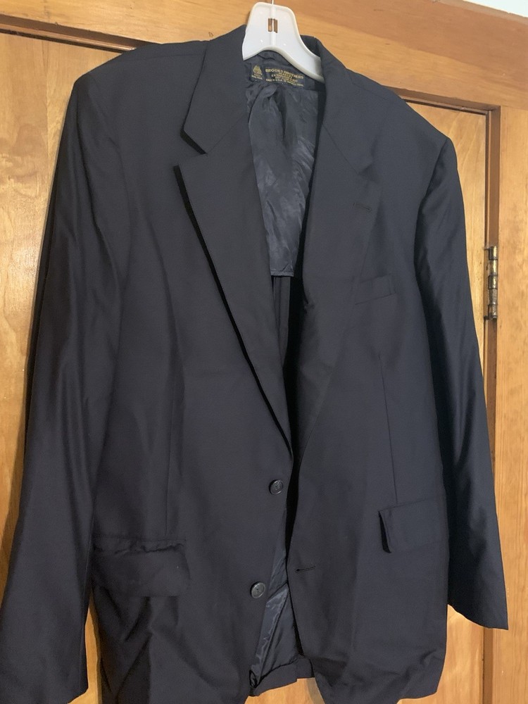 VTG Brooks Brothers Makers Flannel Weight  Blazer Navy Blue USA 42R