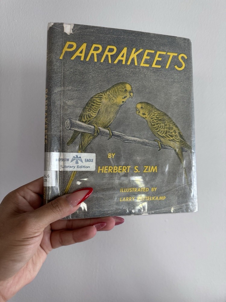 Vintage 1953 Herbert S. Zim Parrakeets Hardcover Book USA Made Library Edition