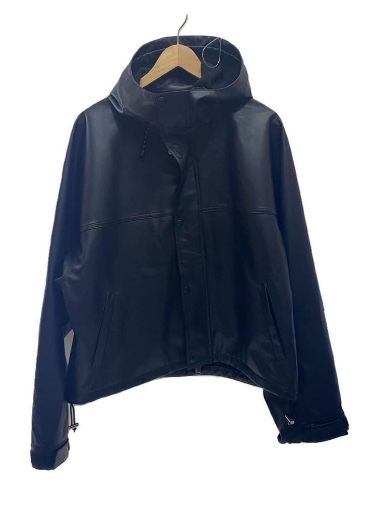 Ttt Msw 24SS Hooded Laminate Leather Jacket Black Size L Ttt-2024SS-JK04
