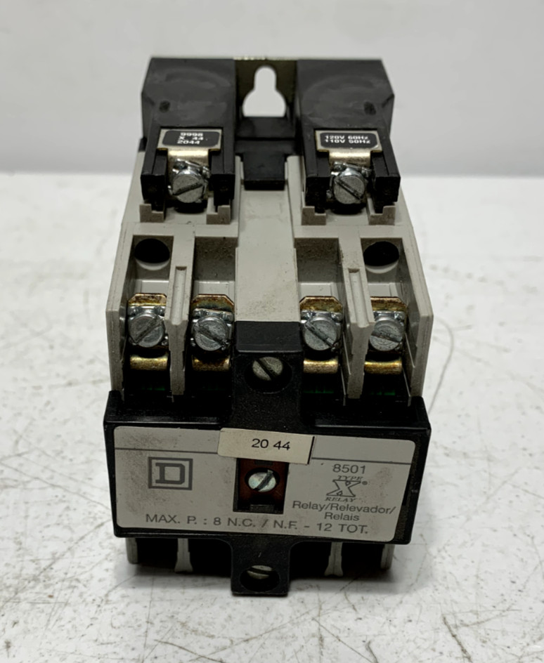 Square D 8501X040 Series A Control Relay 20 Amp 110-120 VAC/600 VAC
