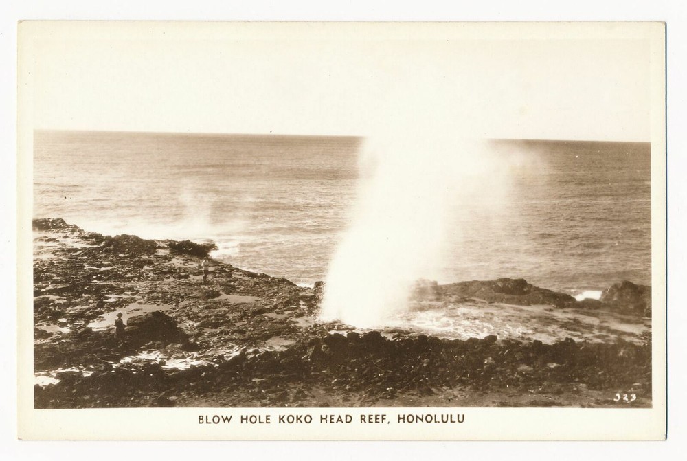Blow Hole at Koko Head Reef, Honolulu, Hawaii RPPC