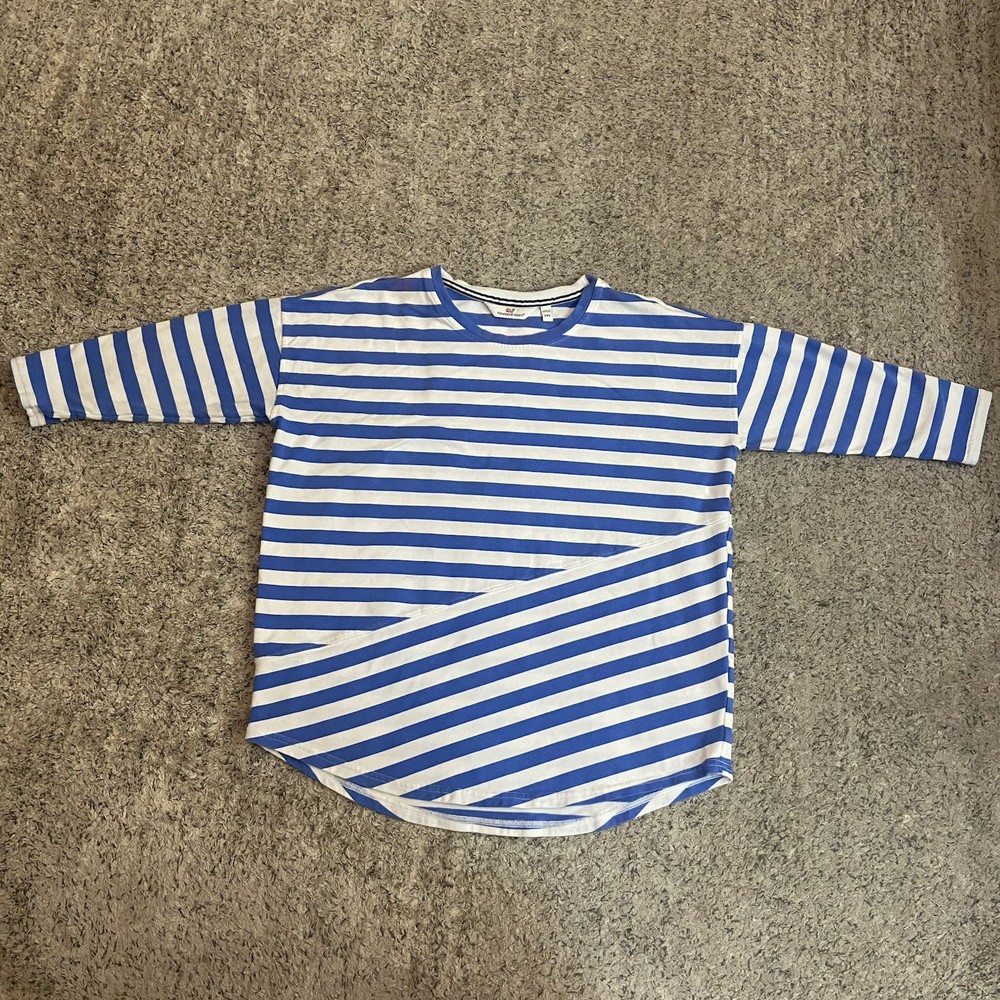 Vineyard Vines Women's XXS Blue White T-Shirt Striped Nautical Preppy Coastal