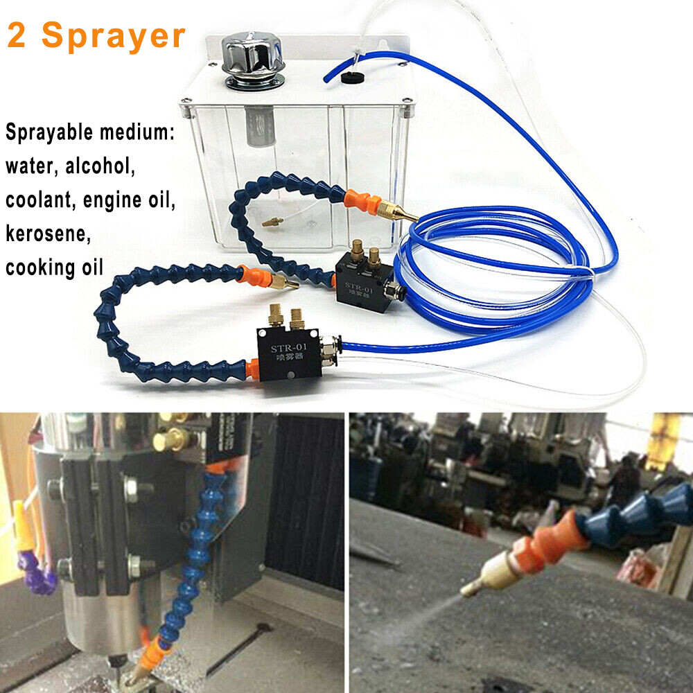2 Sprayer Lubrication Spray System Cooling Sprayer Coolant Pump Oil Mist Sprayer