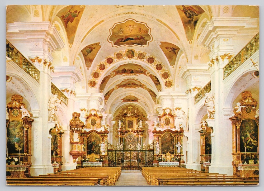 St Peter Germany, Catholic Church Interior, built by P. Thumb, Vintage Postcard