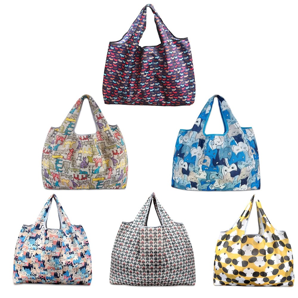 Super Large Reusable Grocery Bags 6 Packs Foldable Grocery Tote Bags Reusable...