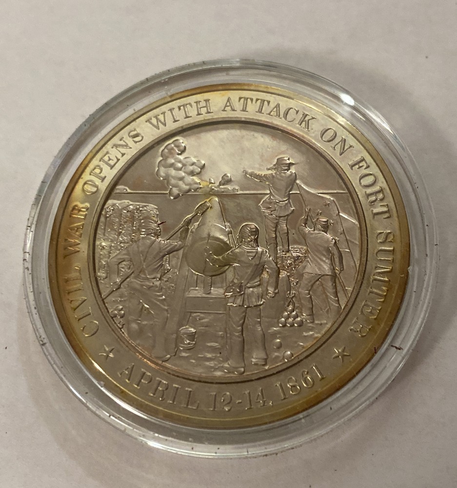 1861 Civil War Opens With Attack on Fort Sumter Mint Solid Bronze Coin