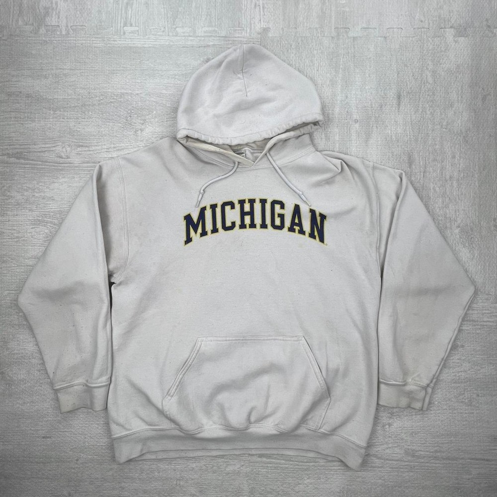 Vintage Y2K Michigan Wolverines Sweatshirt Hoodie Size: XL White NCAA College