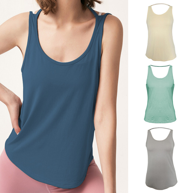 Gym Top Tank Top Solid Breathale Loose Backless Yoga Tees Fashion Comfort Vest