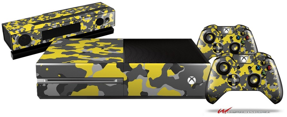 WraptorCamo Old School Camouflage Camo Yellow Skin for XBOX One System