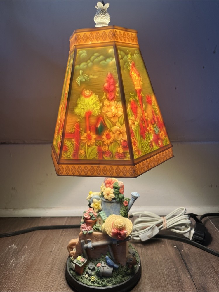 Vintage Plastic Celluloid Cutouts Floral Lamp