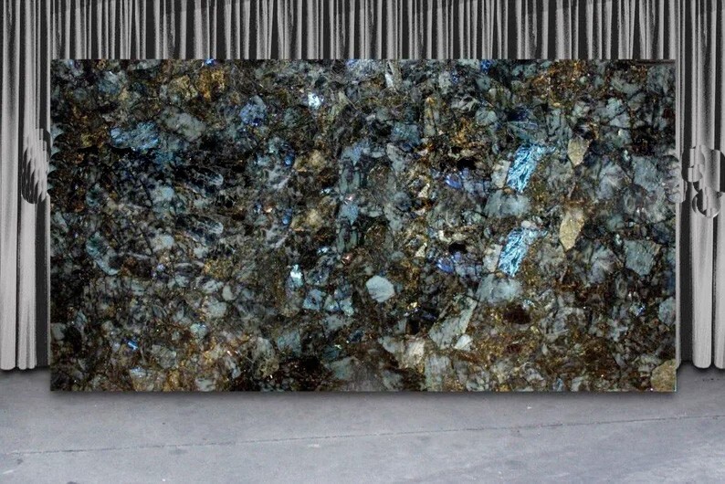 36x22 Inch Labradorite Gemstone Table Top for Coffee or Dining