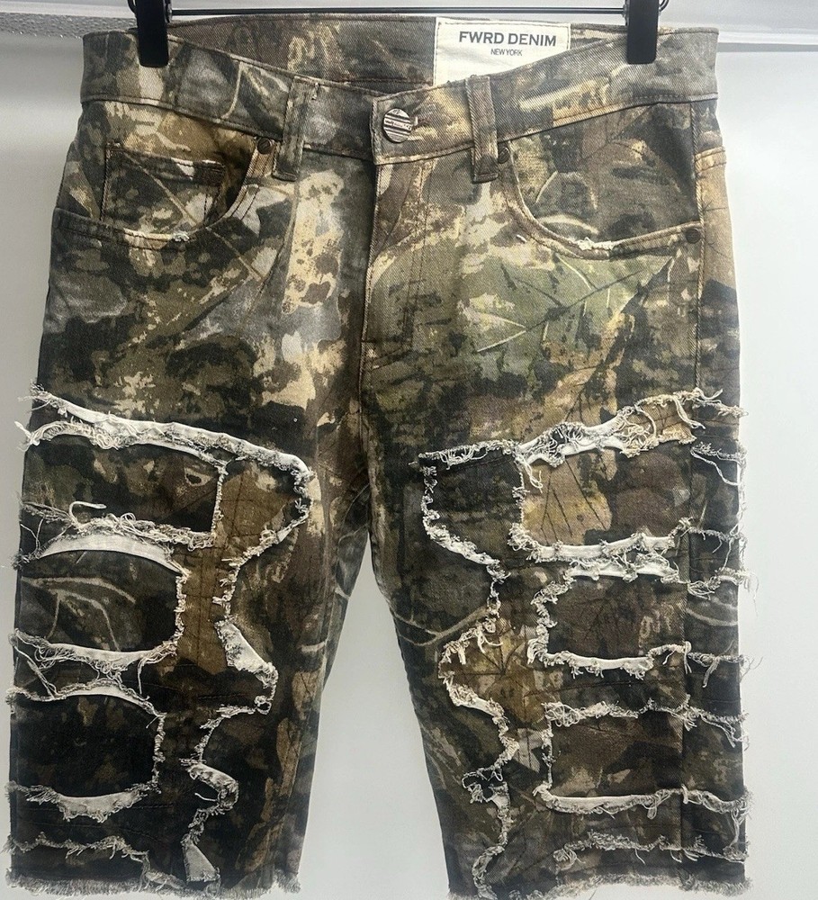 FWRD Denim & Co Loaded Twill Shorts Men’s Size 30 Green Casual Chino Flat Front