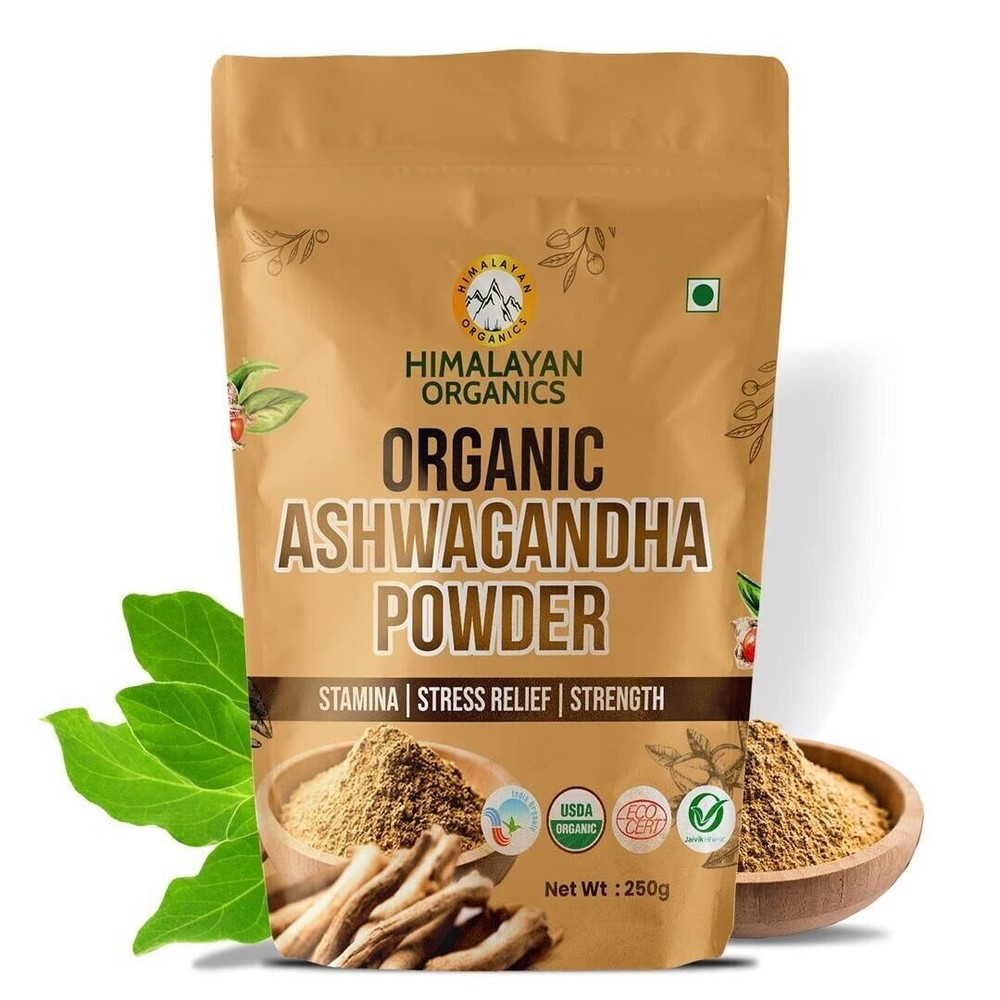 Polvo de ashwagandha orgnaico certificado orgánico del Himalaya - 250 g