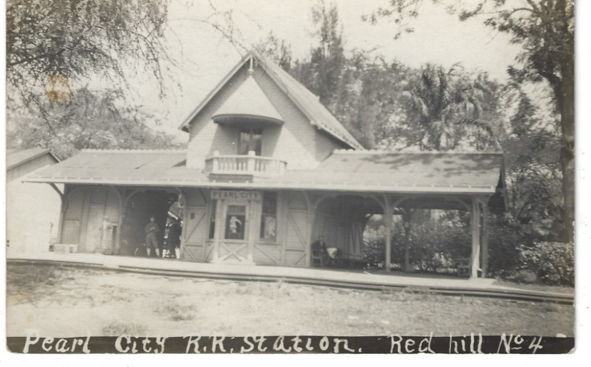 RPPC Pearl City Railroad Station O'ahu Railway 1910s Hawaii RPPC Photo Postcard